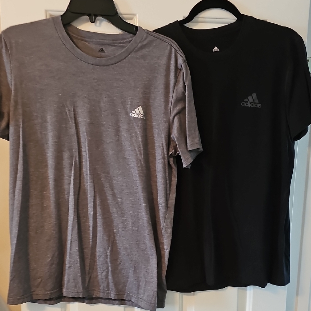 Adidas Men's Heather Gray and Solid Black Tees